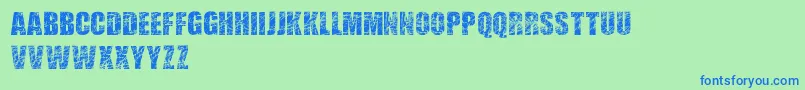 Шрифт ScratchedLetters – синие шрифты на зелёном фоне