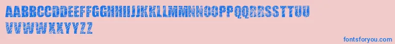 フォントScratchedLetters – ピンクの背景に青い文字