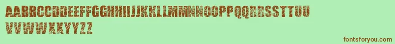 ScratchedLetters Font – Brown Fonts on Green Background