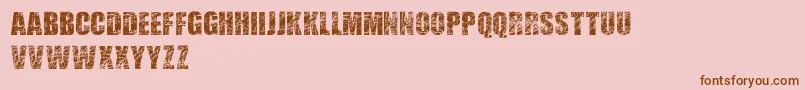 Weitere Informationen zur ScratchedLetters-Schriftart ScratchedLetters-Schriftart – Braune Schriften auf rosa Hintergrund
