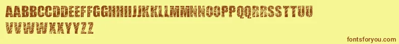ScratchedLetters-fontti – ruskeat fontit keltaisella taustalla