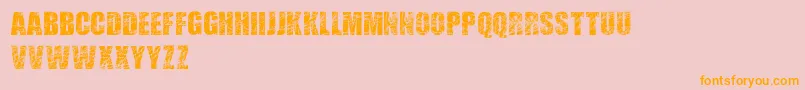 ScratchedLetters-Schriftart – Orangefarbene Schriften auf rosa Hintergrund