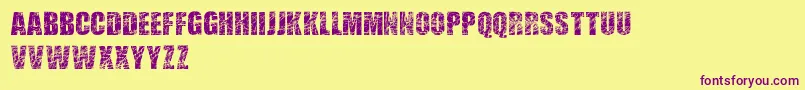 ScratchedLetters-Schriftart – Violette Schriften auf gelbem Hintergrund
