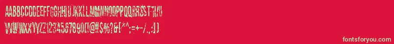 Dirty Old Town Font – Green Fonts on Red Background