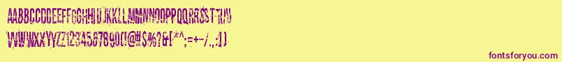 Fonte Dirty Old Town – fontes roxas em um fundo amarelo