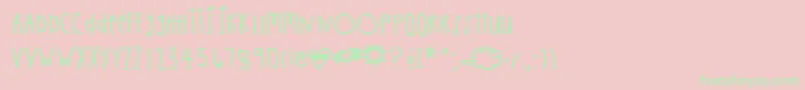 Chaishand Font – Green Fonts on Pink Background