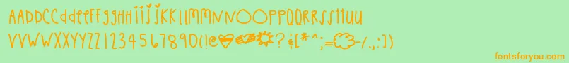 Chaishand Font – Orange Fonts on Green Background