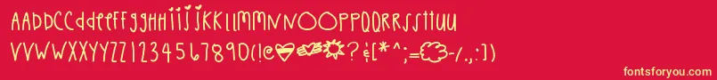 Chaishand Font – Yellow Fonts on Red Background