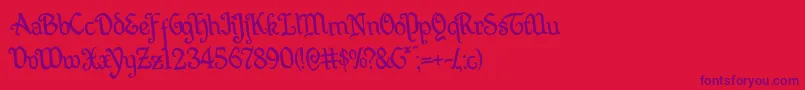 Quillswordrotate Font – Purple Fonts on Red Background