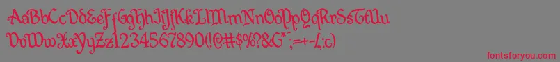 Quillswordrotate Font – Red Fonts on Gray Background