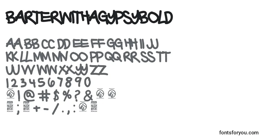 Schriftart BarterwithagypsyBold (78044) – Alphabet, Zahlen, spezielle Symbole