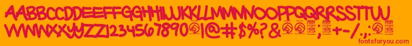 BarterwithagypsyBold Font – Red Fonts on Orange Background