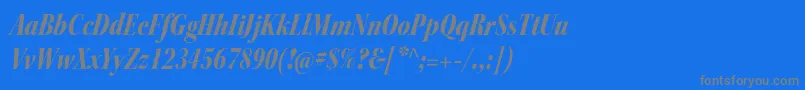 フォントKeplerstdBlackcnitdisp – 青い背景に灰色の文字