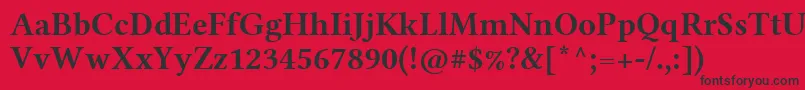 LinlibertineRb Font – Black Fonts on Red Background