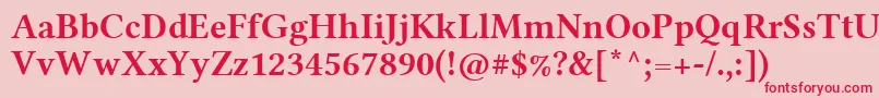 フォントLinlibertineRb – ピンクの背景に赤い文字