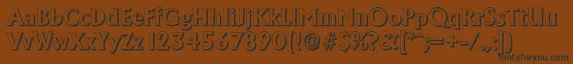 Czcionka AdelonshadowBold – czarne czcionki na brązowym tle
