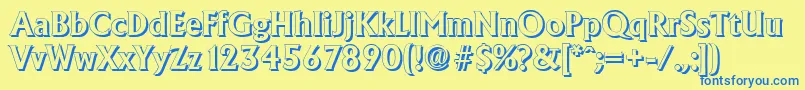 Police AdelonshadowBold – polices bleues sur fond jaune