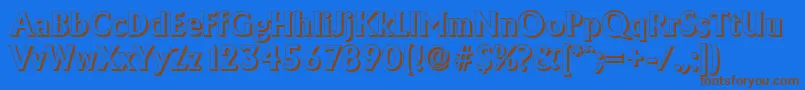 AdelonshadowBold Font – Brown Fonts on Blue Background