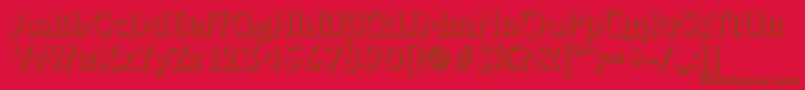 Czcionka AdelonshadowBold – brązowe czcionki na czerwonym tle