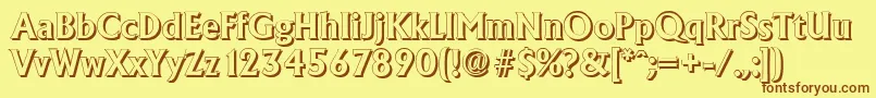 AdelonshadowBold Font – Brown Fonts on Yellow Background