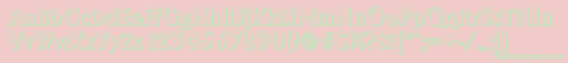 フォントAdelonshadowBold – ピンクの背景に緑の文字