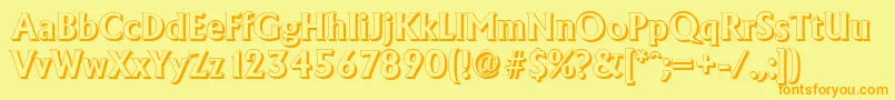 Police AdelonshadowBold – polices orange sur fond jaune