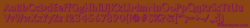 AdelonshadowBold Font – Purple Fonts on Brown Background