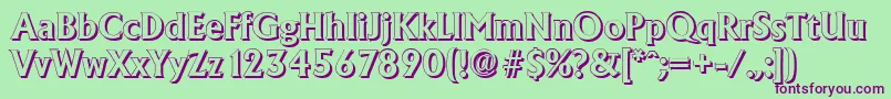 AdelonshadowBold Font – Purple Fonts on Green Background