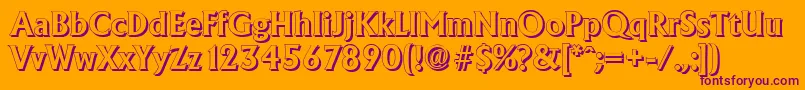 AdelonshadowBold Font – Purple Fonts on Orange Background