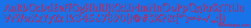 AdelonshadowBold Font – Red Fonts on Blue Background