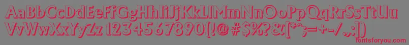 AdelonshadowBold-Schriftart – Rote Schriften auf grauem Hintergrund