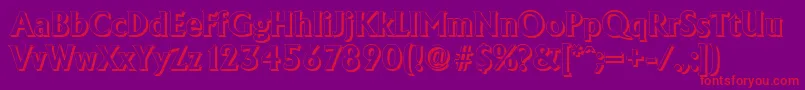 AdelonshadowBold-Schriftart – Rote Schriften auf violettem Hintergrund