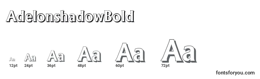 Размеры шрифта AdelonshadowBold