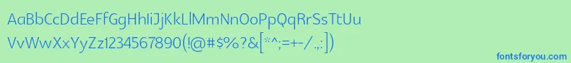 フォントGlametrixlight – 青い文字は緑の背景です。