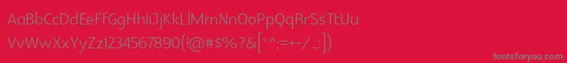フォントGlametrixlight – 赤い背景に灰色の文字