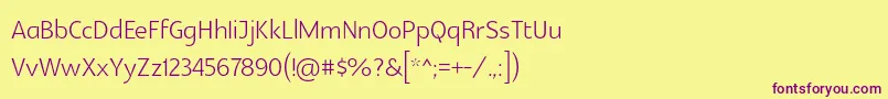Glametrixlight Font – Purple Fonts on Yellow Background