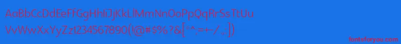 Glametrixlight Font – Red Fonts on Blue Background