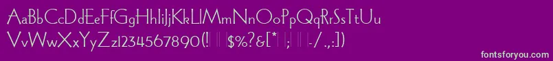 Police WadeSansLightPlain – polices vertes sur fond violet