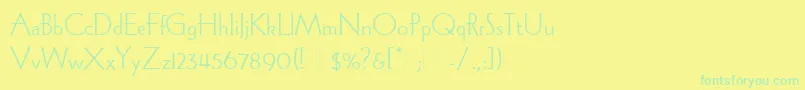 WadeSansLightPlain-fontti – vihreät fontit keltaisella taustalla