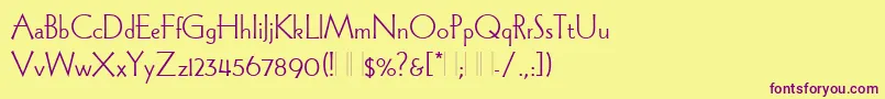 WadeSansLightPlain Font – Purple Fonts on Yellow Background