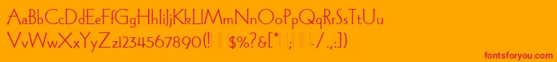 フォントWadeSansLightPlain – オレンジの背景に赤い文字