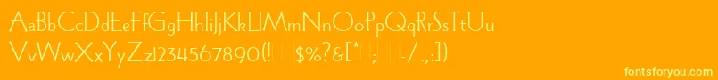 WadeSansLightPlain Font – Yellow Fonts on Orange Background