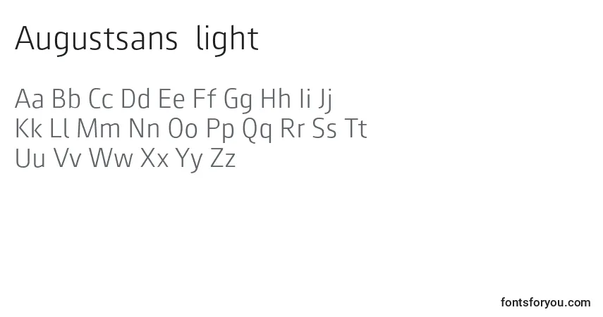 Schriftart Augustsans45light (78050) – Alphabet, Zahlen, spezielle Symbole