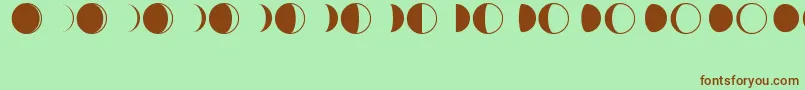 MoonPhases Font – Brown Fonts on Green Background