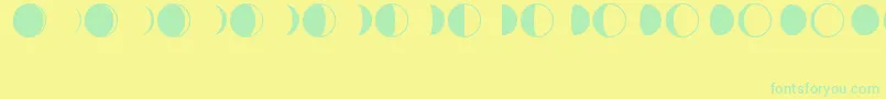 MoonPhases Font – Green Fonts on Yellow Background