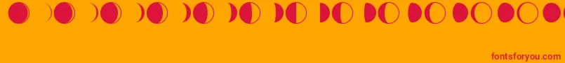 フォントMoonPhases – オレンジの背景に赤い文字
