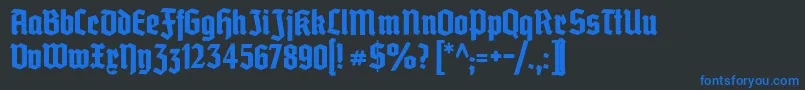 Grobedeutschmeister Font – Blue Fonts on Black Background