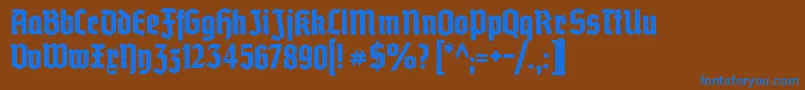 Grobedeutschmeister Font – Blue Fonts on Brown Background