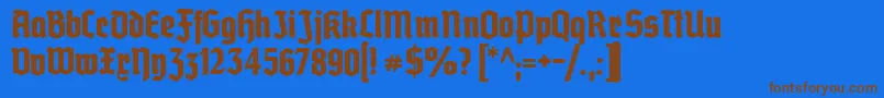 Grobedeutschmeister Font – Brown Fonts on Blue Background