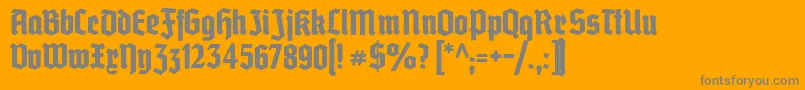 Grobedeutschmeister Font – Gray Fonts on Orange Background